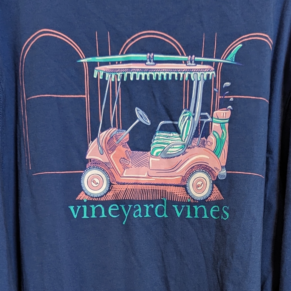 Vineyard Vines long sleeve golf cart print shirt
